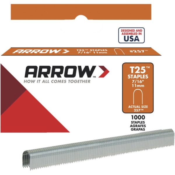 Arrow T25 Round Crown Cable Staple, 7 16 In. (1100-Pack) Supply