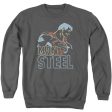 SUPERMAN : COLORED LINES ADULT CREW NECK SWEATSHIRT CHARCOAL XL For Discount