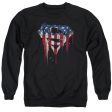 SUPERMAN : BLEEDING SHIELD ADULT CREW SWEAT Black 2X on Sale