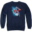 SUPERMAN : CRYSTALLIZE ADULT CREW NECK SWEATSHIRT NAVY 3X Online now