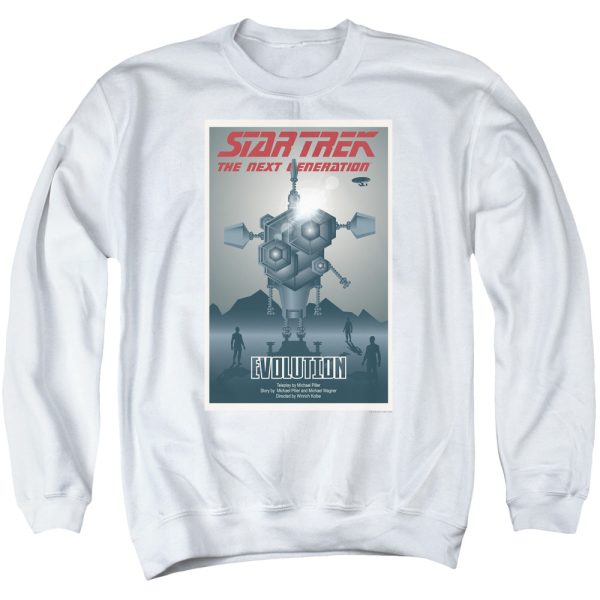 STAR TREK : THE NEXT GENERATION SEASON 3 EPISODE 1 ADULT CREW SWEAT WHITE MD For Sale