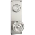 Emtek 8012OT Dummy Pair Keyed , Sideplate Locksets Modern 3-5 8  Center to Center Keyed , Old Town Clear Knob Hot on Sale