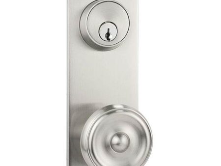 Emtek 8012OT Dummy Pair Keyed , Sideplate Locksets Modern 3-5 8  Center to Center Keyed , Old Town Clear Knob Hot on Sale